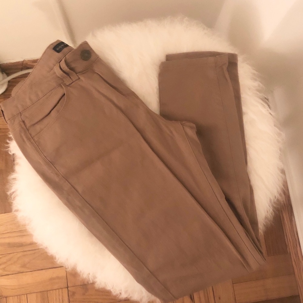 Straight tan jeans